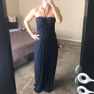 Blue halter maxi dress